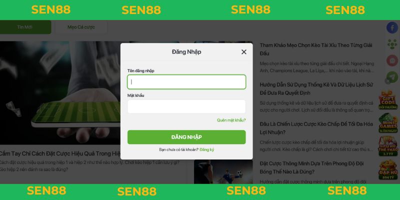 Đăng Nhập SEN88 - Hành Trình Chinh Phục Game Đã Sẵn Sàng Đăng Nhập SEN88 để tham gia cá cược